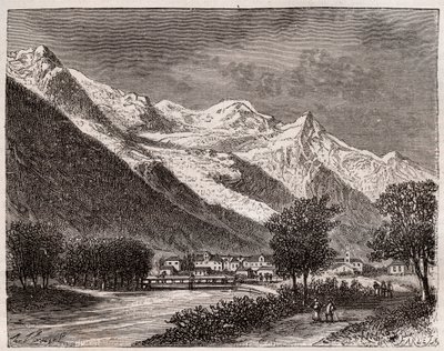 La valle di Chamonix e il Monte Bianco da French School