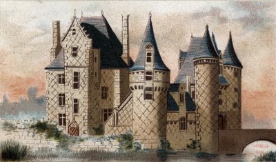 vista del Chateau du Moulin (Loir et Cher) da French School