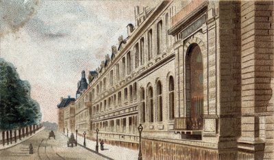 vista del Palais du Louvre a Parigi da French School
