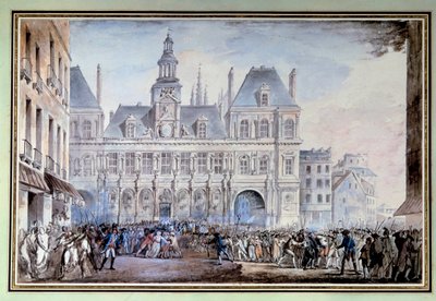 Vista della Place de Greve il 14 luglio 1789. Place de Greve a Parigi (attuale Place de l