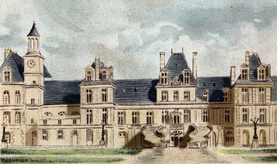 Veduta del castello di Fontainebleau (Senna e Marna) da French School
