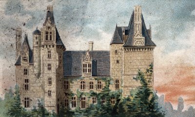 Vista del castello di Montigny-le-Ganelon (Eure et Loir) da French School