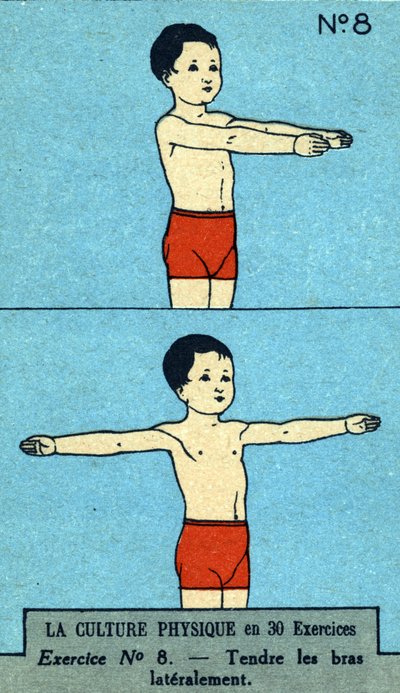 Esercizi fisici, fitness, buona salute (cromolitografia) inizio XX secolo da French School