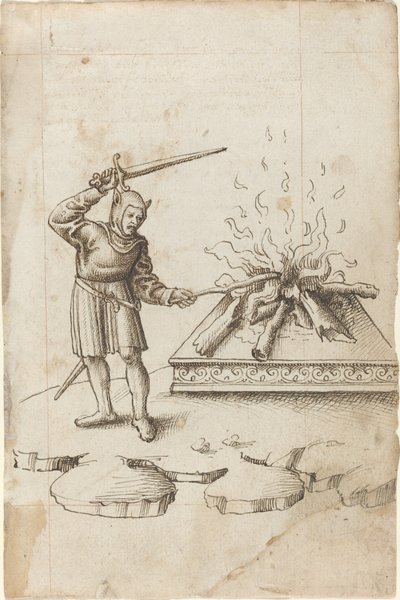 "Non punzecchiare il fuoco con una spada" [fol. 20 recto] da French early 16th Century