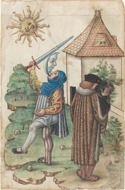 "Non parlare contro il sole" e "Non fare acqua di fronte al sole" [fol. 39 recto] da French early 16th Century