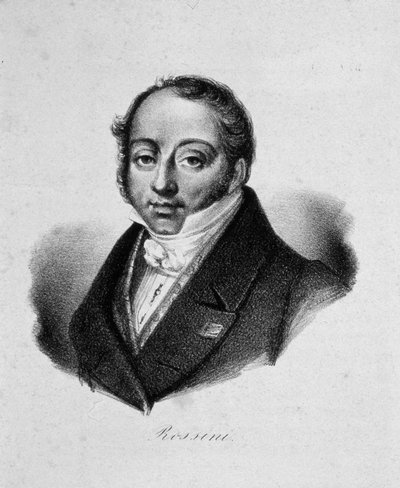 Ritratto del compositore Gioachino Antonio Rossini da French master.