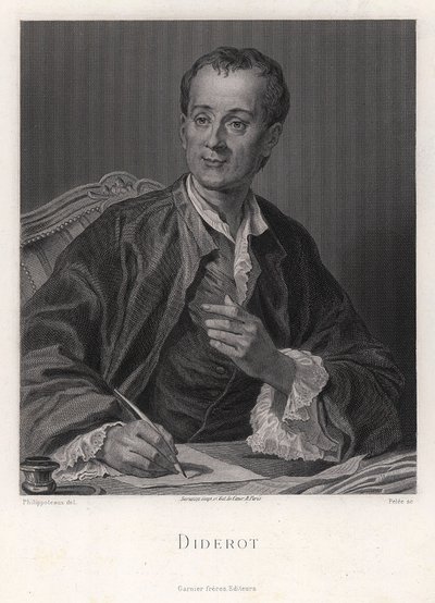Ritratto dello scrittore, saggista e filosofo Denis Diderot, metà del XVIII secolo da French master.
