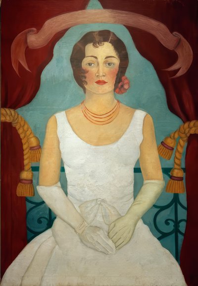 Ritratto di signora in abito bianco da Frida Kahlo