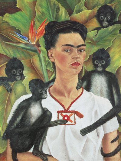 Autoritratto con scimmie da Frida Kahlo