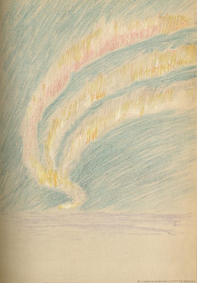 Strisce di aurora boreale, 28 novembre 1893. Schizzo a pastello, 1893 1897 da Fridtjof Nansen