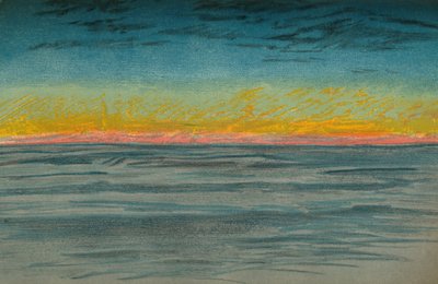 Il giorno polare calante, 22 settembre 1893. Schizzo a pastello da Fridtjof Nansen