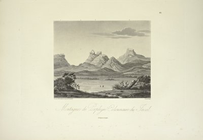 Montagne di porfido colonnare, Jacal, disegnate da Marchais, incise da Bouquet, illustrazione da 