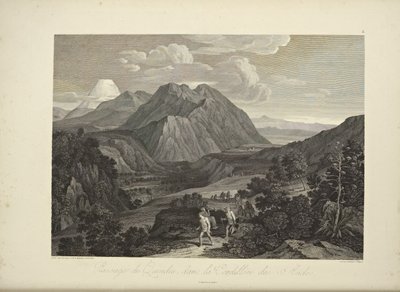 Passaggio del Quindiu, nella Cordigliera delle Ande, disegnato da Koch, illustrazione da 