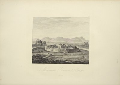 Monumento peruviano di Canar, disegnato da Gmelin, inciso da Bouquet, illustrazione da 