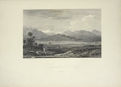 Piramide di Cholula, disegnata da Gmelin, illustrazione da 