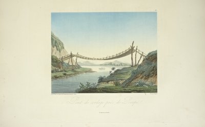 Ponte di corde vicino a Penipe, illustrazione da 