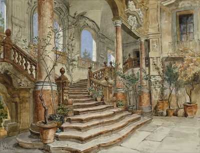 Scala di marmo nel Palazzo Bonagia a Palermo da Friedrich Alois Schönn