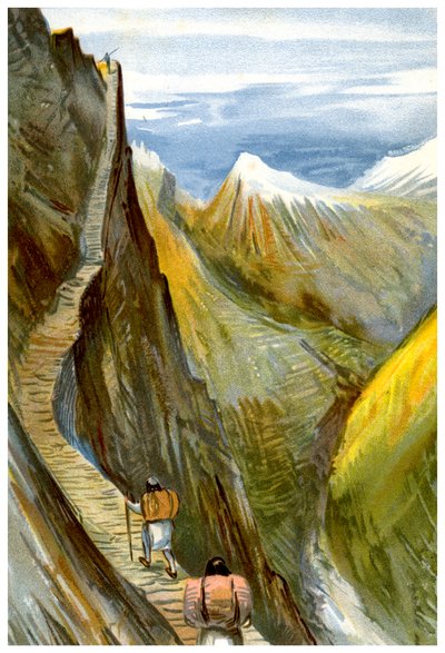Il sentiero di Nerpani, Tibet, 1898 da Friedrich Arnold Brockhaus