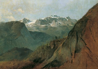 Il Dachstein dal Plassen presso Hallstatt da Friedrich August Mathias Gauermann