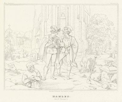 Amleto, Atto V, Scena 1 da Friedrich August Moritz Retzsch