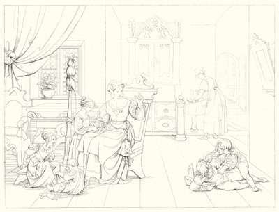 Illustrazione per Lied von der Glocke di Schiller, o La canzone della campana (incisione) da Friedrich August Moritz Retzsch