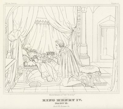 Re Enrico IV, Parte II, Atto IV, Scena 4 (incisione) da Friedrich August Moritz Retzsch