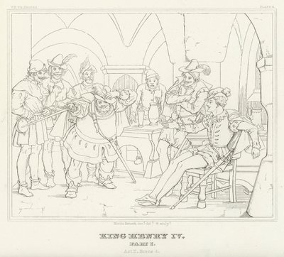 Re Enrico IV, Parte I, Atto II, Scena 4 (incisione) da Friedrich August Moritz Retzsch