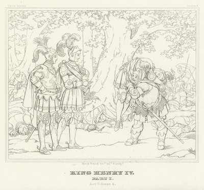 Re Enrico IV, Parte I, Atto V, Scena 4 (incisione) da Friedrich August Moritz Retzsch
