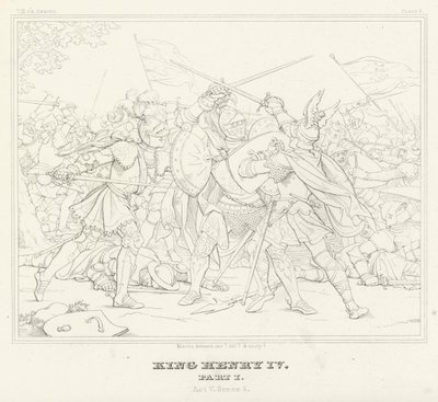 Re Enrico IV, Parte I, Atto V, Scena 4 (incisione) da Friedrich August Moritz Retzsch