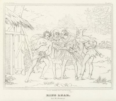 Re Lear, Atto III, Scena 4 (incisione) da Friedrich August Moritz Retzsch