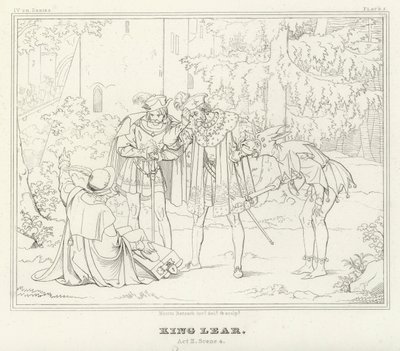 Re Lear, Atto II, Scena 4 (incisione) da Friedrich August Moritz Retzsch