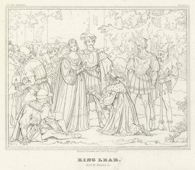 Re Lear, Atto II, Scena 4 (incisione) da Friedrich August Moritz Retzsch