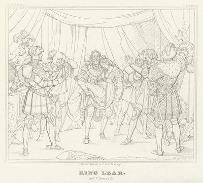 Re Lear, Atto V, Scena 3 (incisione) da Friedrich August Moritz Retzsch