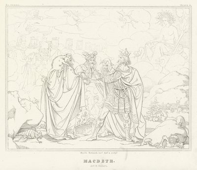 Macbeth, Atto IV, Scena 1 da Friedrich August Moritz Retzsch