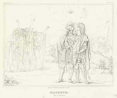 Macbeth, Atto I, Scena 3 da Friedrich August Moritz Retzsch
