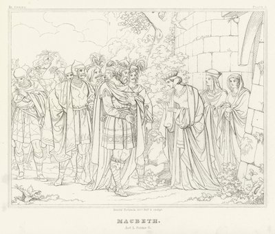 Macbeth, Atto I, Scena 6 (incisione) da Friedrich August Moritz Retzsch