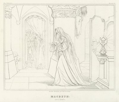 Macbeth, Atto V, Scena 1 da Friedrich August Moritz Retzsch