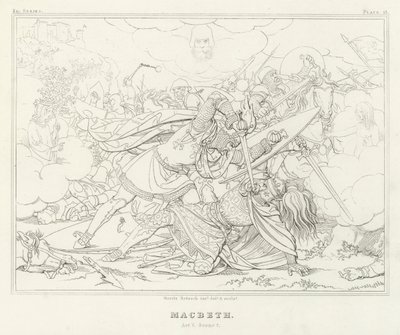 Macbeth, Atto V, Scena 7 (incisione) da Friedrich August Moritz Retzsch