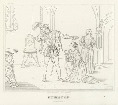 Otello, Atto IV, Scena 2 (incisione) da Friedrich August Moritz Retzsch