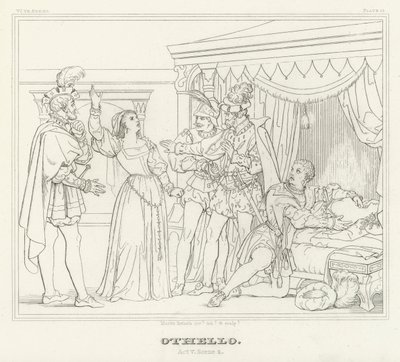 Otello, Atto V, Scena 2 (incisione) da Friedrich August Moritz Retzsch