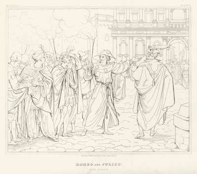 Romeo e Giulietta, Atto I, Scena 4 (incisione) da Friedrich August Moritz Retzsch
