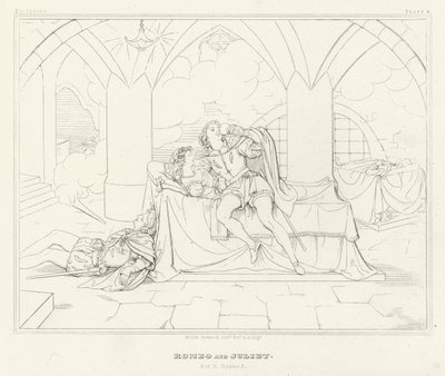 Romeo e Giulietta, Atto V, Scena 3 (incisione) da Friedrich August Moritz Retzsch