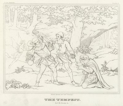 La Tempesta, Atto III, Scena 2 (incisione) da Friedrich August Moritz Retzsch