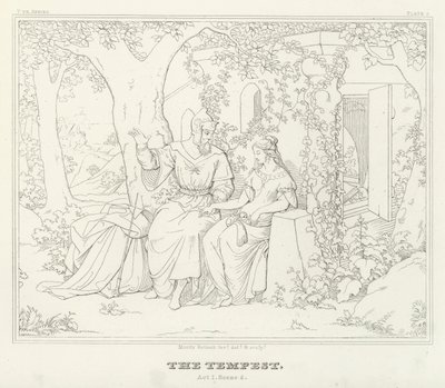 La Tempesta, Atto I, Scena 2 (incisione) da Friedrich August Moritz Retzsch
