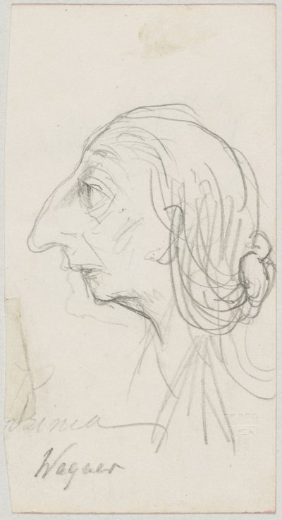 Caricatura di Cosima Wagner da Friedrich August von Kaulbach