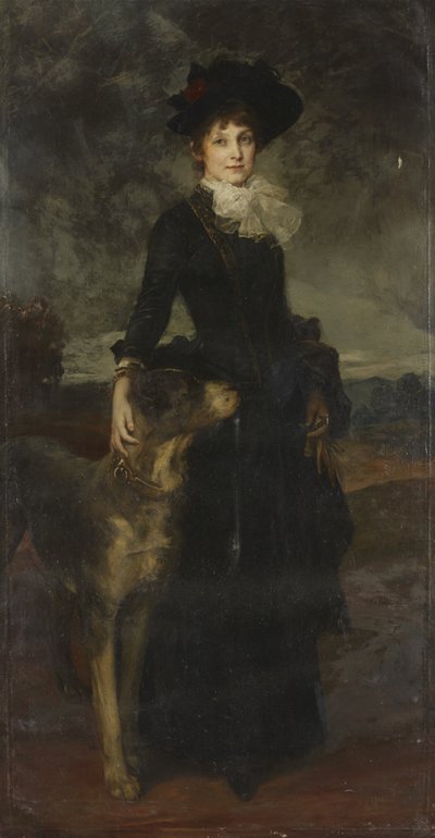 Mina Kaulbach con alano da Friedrich August von Kaulbach