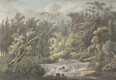 Paesaggio con cascata, fine XVIII-inizio XIX secolo da Friedrich Christian Klass