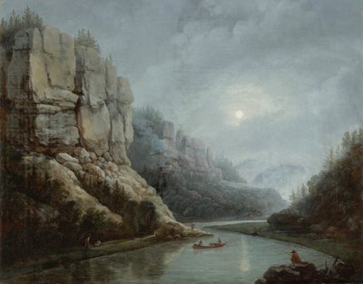 Valle del Weißeritz vicino a Dresda nella foschia del mattino da Friedrich Christian Klass
