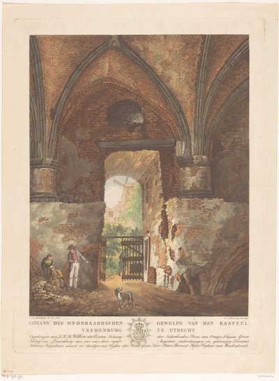 Veduta dalla volta sotterranea del castello di Vredenburg a Utrecht da Friedrich Christoph Dietrich