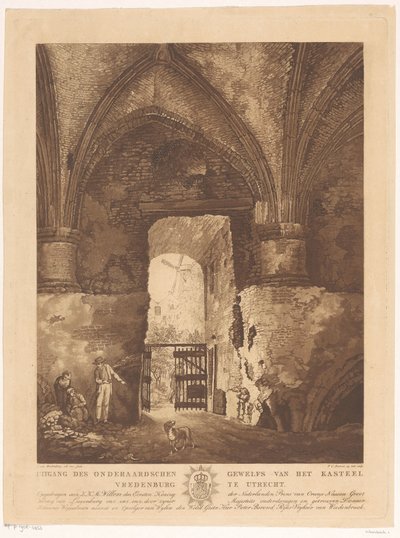 Veduta dalla volta sotterranea del castello Vredenburg a Utrecht da Friedrich Christoph Dietrich